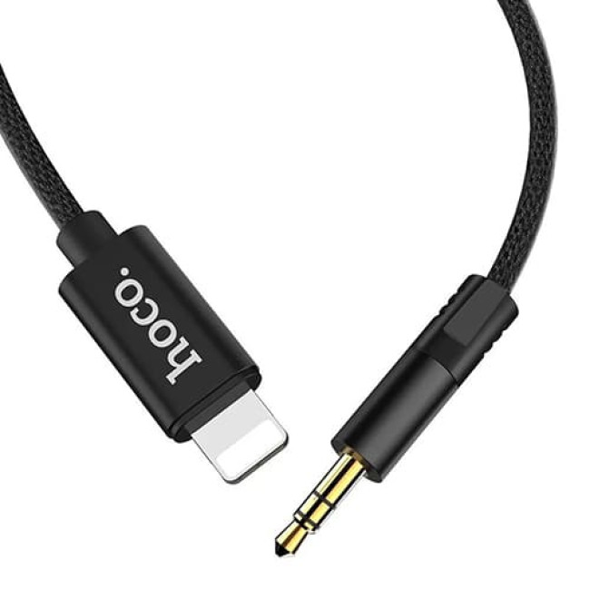 Аудио-кабель AUX c Lightning на 3.5mm Hoco UPA13 Черный - фото2