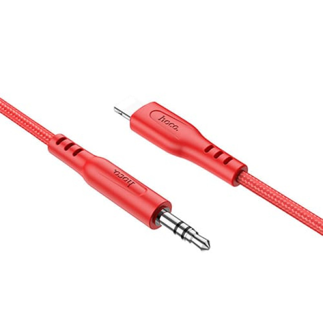 Аудио-кабель AUX c Lightning на 3.5mm Hoco UPA18 Красный - фото2