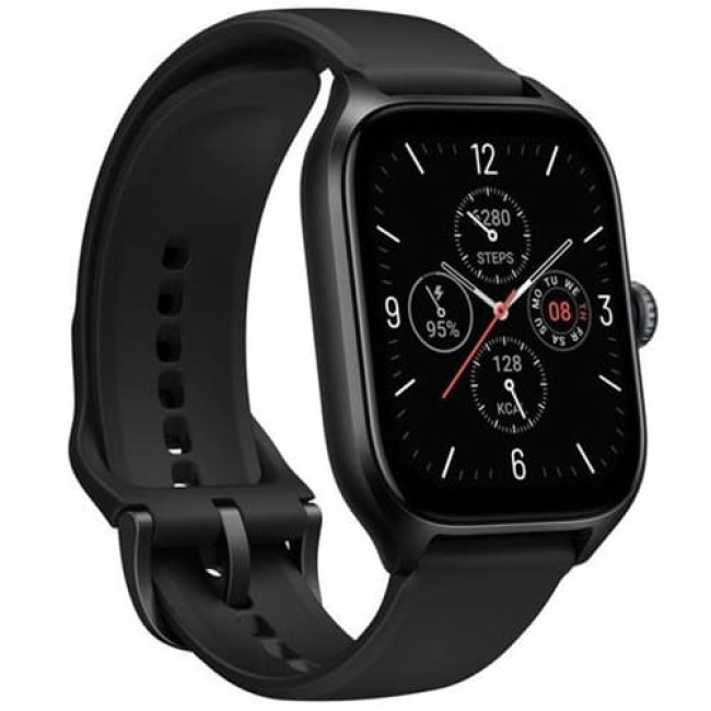 Умные часы Amazfit GTS 4 (Черный, с черным ремешком из фторэластомера)