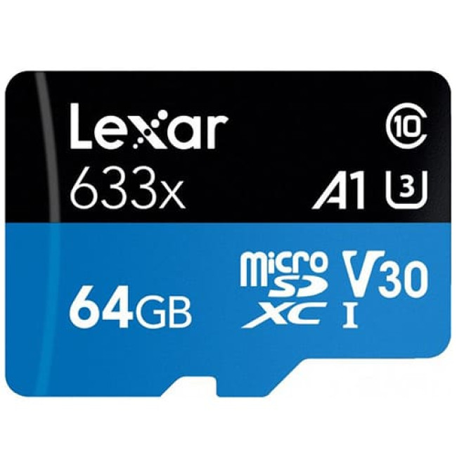 Карта памяти Lexar 633x microSDXC LSDMI64GBB633A 64GB (с адаптером)