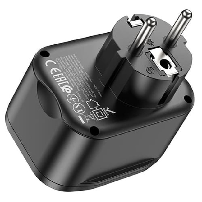 Зарядное устройство Hoco NS3 (1 розетка + Type-C PD20W + 2*USB ) Черный