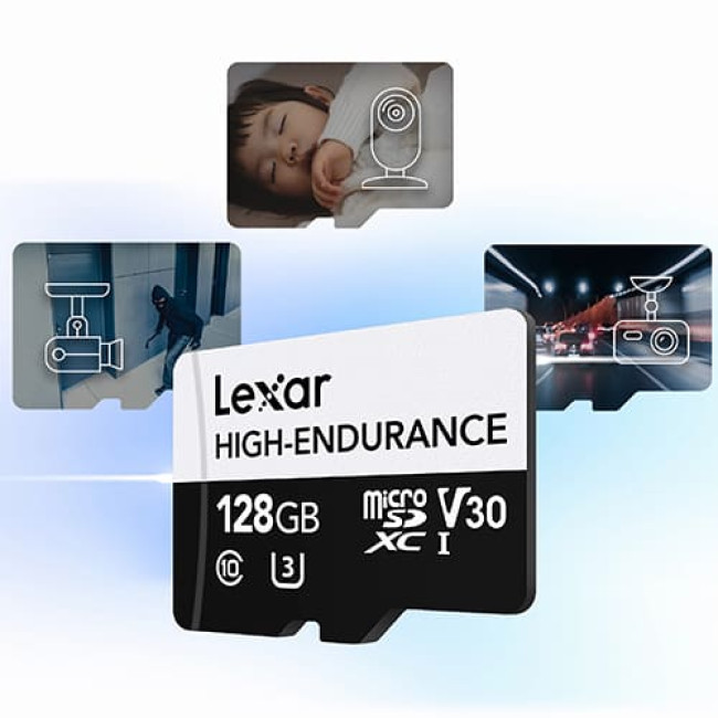 Карта памяти Lexar High-Endurance microSDXC 128GB