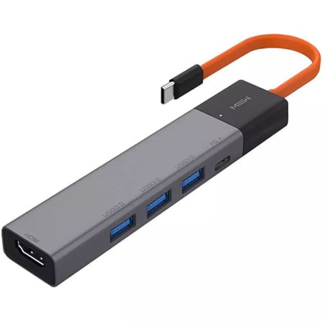 USB-хаб MIIIW ART (MWCMA05) 100W PD 3xUSB 3.0/HDMI/Type-C