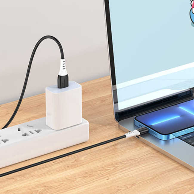 USB кабель Hoco X82 Lightning, длина 1 метр Черный