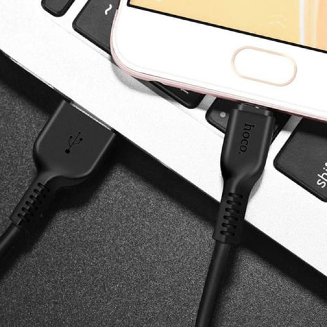 USB кабель Hoco X20 Flash microUSB, длина 1 метр Черный