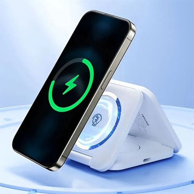 Беспроводное зарядное устройство Wekome Folding 3-in-1 Wireless Charger WP-U174 Белый