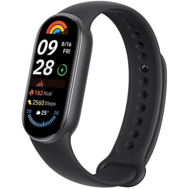 Фитнес-браслет Xiaomi Smart Band 9 (Международная версия) Черный, с черным силиконовым ремешком