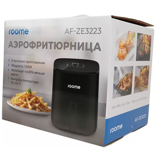 Аэрогриль (аэрофритюрница) Roome AF-ZE3223 Черный Аэрогриль (аэрофритюрница) Roome AF-ZE3223 Черный