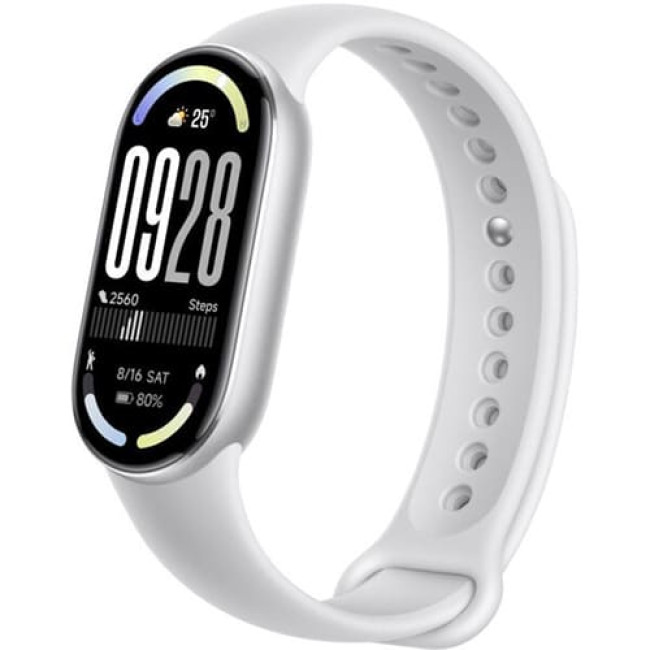 Фитнес-браслет Xiaomi Smart Band 10 (Международная версия) Серебристый, с белым силиконовым ремешком Фитнес-браслет Xiaomi Smart Band 10 (Международная версия) Серебристый, с белым силиконовым ремешком