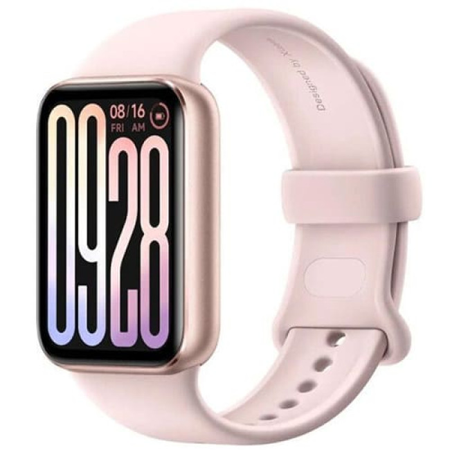 Фитнес-браслет Xiaomi Smart Band 9 Pro M2401B1 (Международная версия) Розовый, с розовым силиконовым ремешком