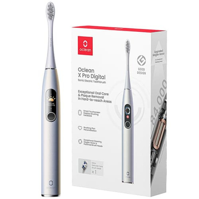 Электрическая зубная щетка Oclean X Pro Digital Серебристый Электрическая зубная щетка Oclean X Pro Digital Серебристый