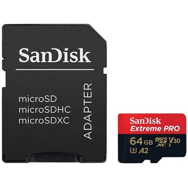 Карта памяти SanDisk Extreme PRO microSDXC SDSQXCU-064G-GN6MA 64GB (с адаптером)