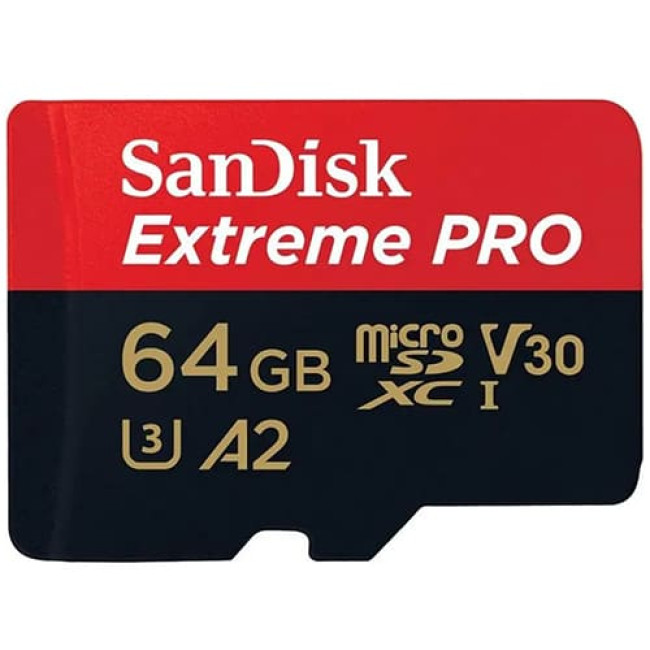 Карта памяти SanDisk Extreme PRO microSDXC SDSQXCU-064G-GN6MA 64GB (с адаптером)