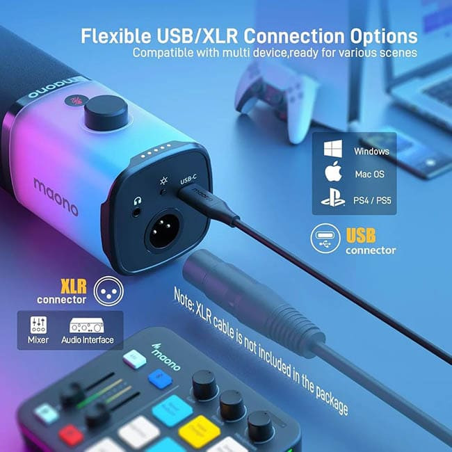 Микрофон Maono PD100XS RGB Черный Микрофон Maono PD100XS RGB Черный