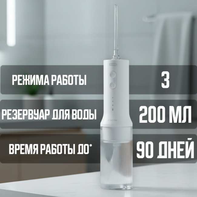Ирригатор Xiaomi Water Flosser 2 (Международная версия) Белый