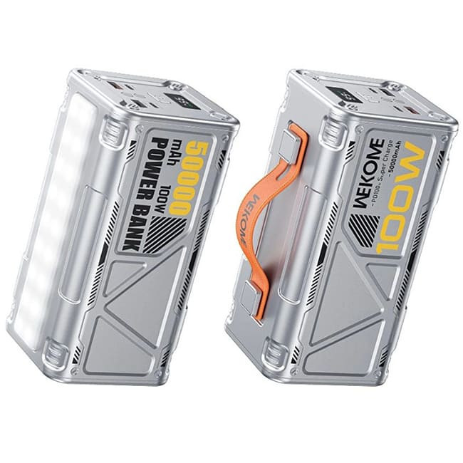 Внешний аккумулятор Wekome WP-08 50000 mAh 100W Серебристый Внешний аккумулятор Wekome WP-08 50000 mAh 100W Серебристый