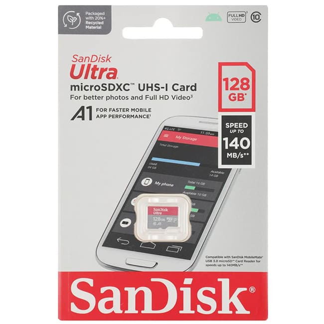Карта памяти SanDisk Ultra microSDXC 128GB (SDSQUAB-128G-GN6MN)