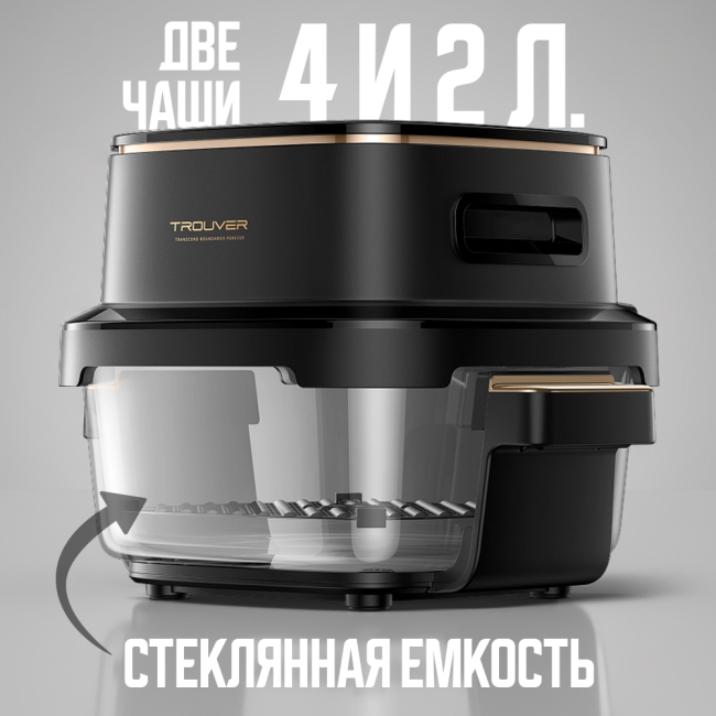Аэрогриль (аэрофритюрница) Trouver Air Fryer Metalish AF20 Pro 4+2.5L (Международная версия) Черный
