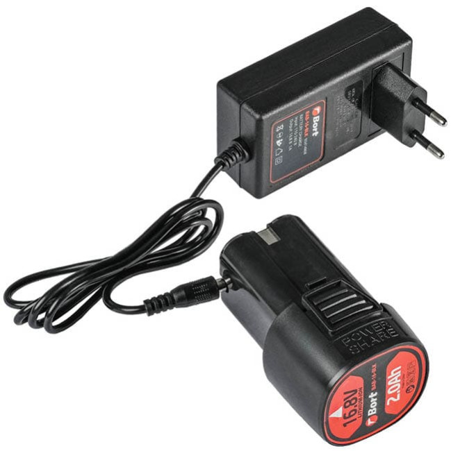 Аккумуляторная дрель-шуруповерт Bort BAB-16-BLK 93414868 (два АКБ, кейс)