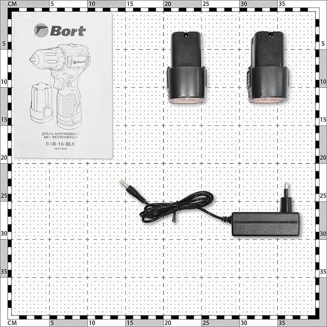 Аккумуляторная дрель-шуруповерт Bort BAB-16-BLK 93414868 (два АКБ, кейс)