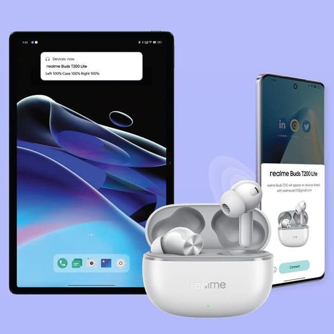 Наушники Realme Buds T200 Lite Белый