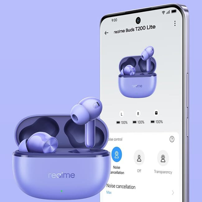 Наушники Realme Buds T200 Lite Сиреневый