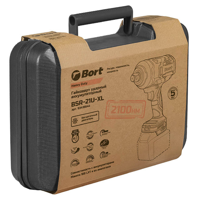Гайковерт Bort BSR-21U-XL 93418644 (без АКБ, кейс)