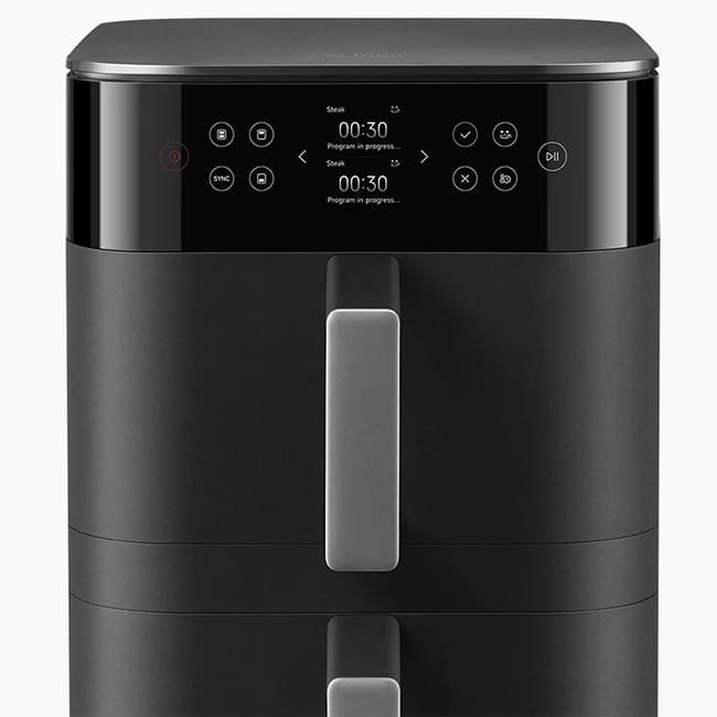 Аэрогриль (аэрофритюрница) Xiaomi Smart Double Stack Air Fryer 12L MAF-DS1201 (BHR0883EU) Международная версия Черный
