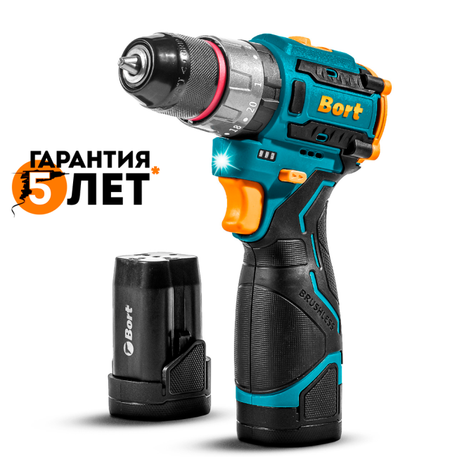 Аккумуляторная ударная дрель-шуруповерт Bort BAB-16U (два АКБ, кейс)