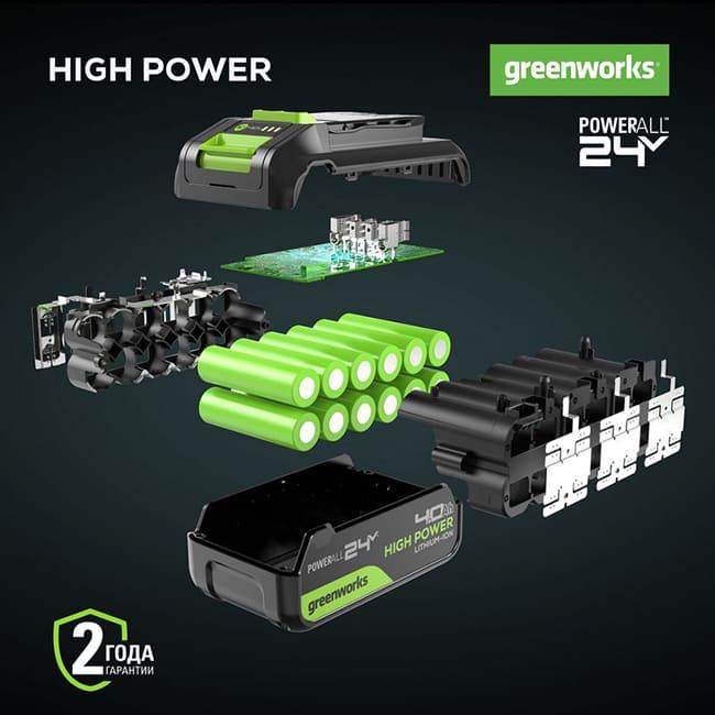 Аккумулятор Greenworks 24V 4Ач High Power G24HP4