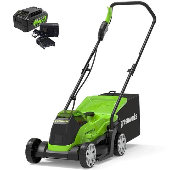 Газонокосилка Greenworks GD24LM33K4 24V (33 см) аккумуляторная, с АКБ 4 А/ч и ЗУ 2516107UB