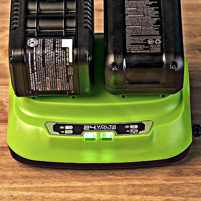 Ультрабыстрое зарядное устройство Greenworks 24V 8А G24X2C8 на 2 аккумулятора 2958807