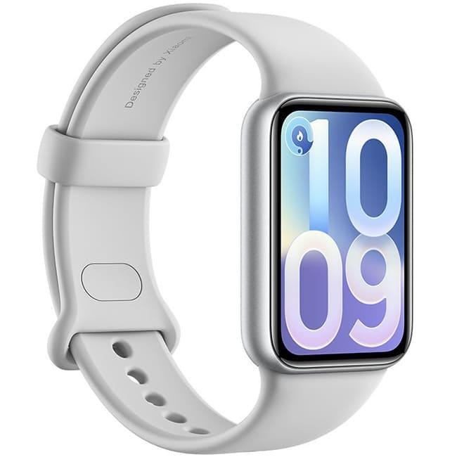 Фитнес-браслет Xiaomi Smart Band 10 Pro M2552B1 (Международная версия) Серебристый, со светло-серым силиконовым ремешком