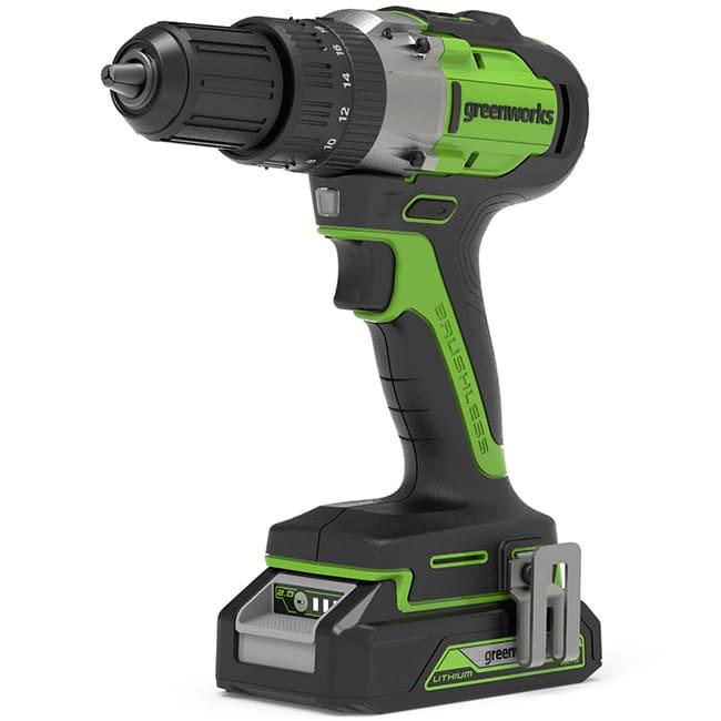 Дрель-шуруповерт ударная Greenworks GD24DD60K2 24V (60Нм) аккумуляторная, с АКБ 2 А/ч и ЗУ 3704107UA (в кейсе)
