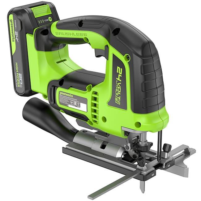 Лобзик Greenworks GD24JS120K2 24V (120 мм) аккумуляторный, с АКБ 2 А/ч и ЗУ 3601407CUA7