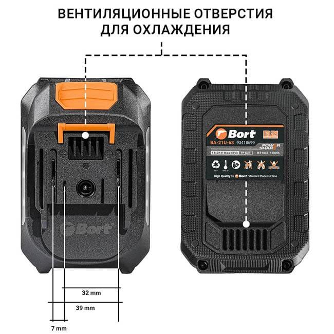 Аккумулятор Bort BA-21U-63 93418699 (18В/6 Ah)