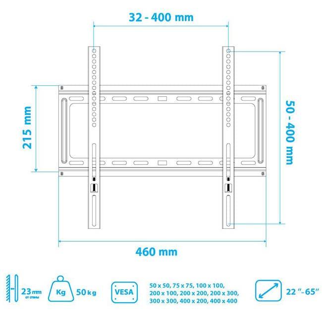 Кронштейн для телевизора Kromax IDEAL-3 Черный