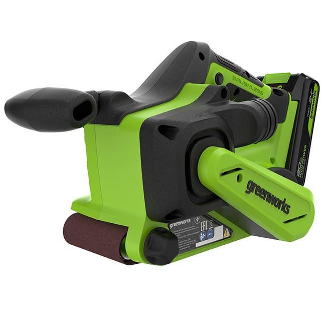 Ленточная шлифмашина Greenworks G24BS 24V (75х457мм) аккумуляторная, с АКБ 2 А/ч и ЗУ 3100607CUA
