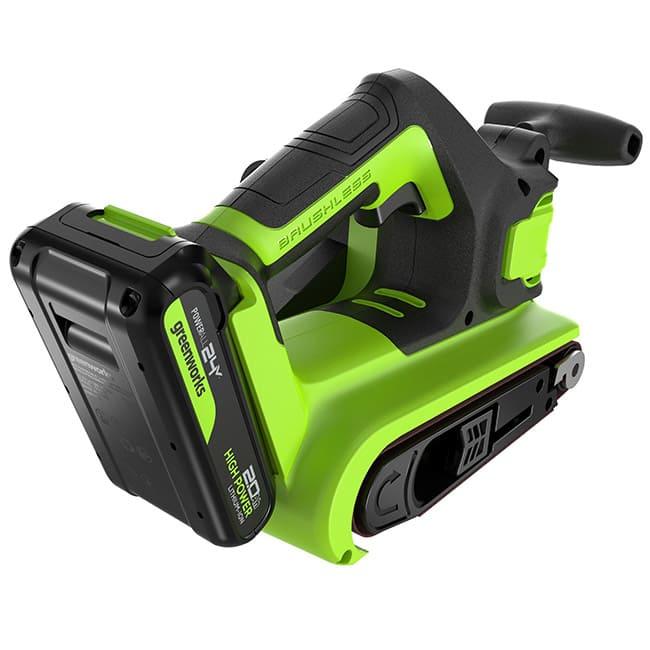 Ленточная шлифмашина Greenworks G24BS 24V (75х457мм) аккумуляторная, с АКБ 2 А/ч и ЗУ 3100607CUA