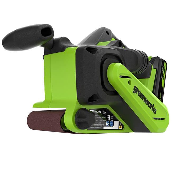 Ленточная шлифмашина Greenworks G24BS 24V (75х457мм) аккумуляторная, с АКБ 2 А/ч и ЗУ 3100607CUA