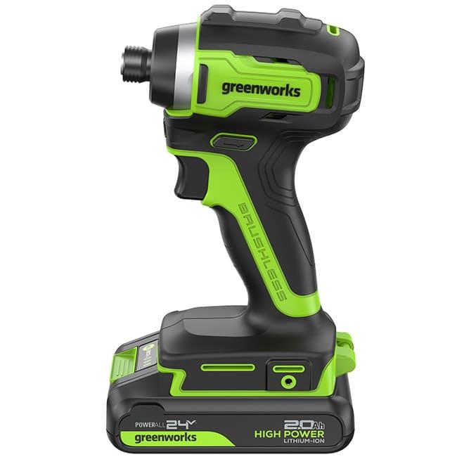 Винтоверт ударный Greenworks ID3170 24V аккумуляторный с 2-мя АКБ 2 А/ч и ЗУ 3804907CUC
