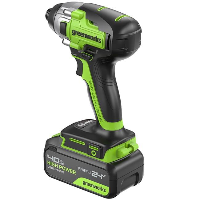 Винтоверт ударный Greenworks GD24ID3 24V аккумуляторный с АКБ 4 А/ч и ЗУ 3802807CUB