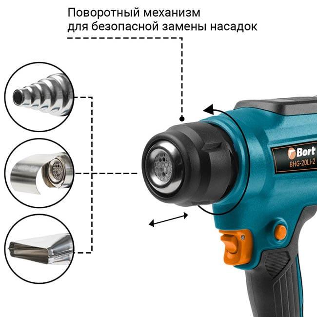 Промышленный фен Bort BHG-20Li-2 (без АКБ) 93419115
