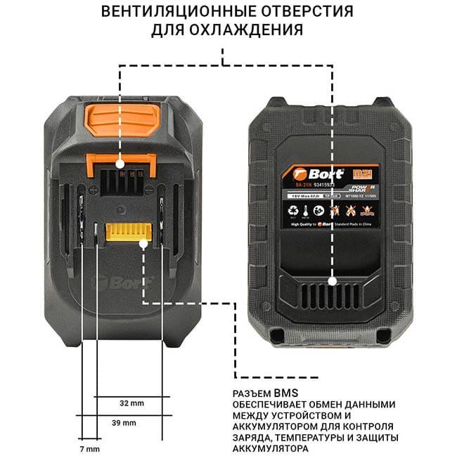 Аккумулятор Bort BA-21N (18В/4 Ah) 93415933