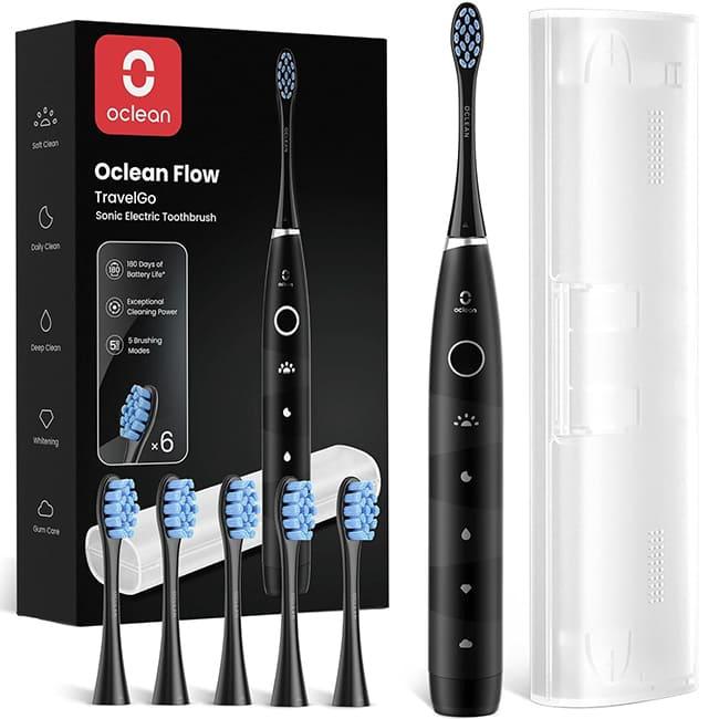 Электрическая зубная щетка Oclean Flow TravelGo Set (6 насадок) Черный
