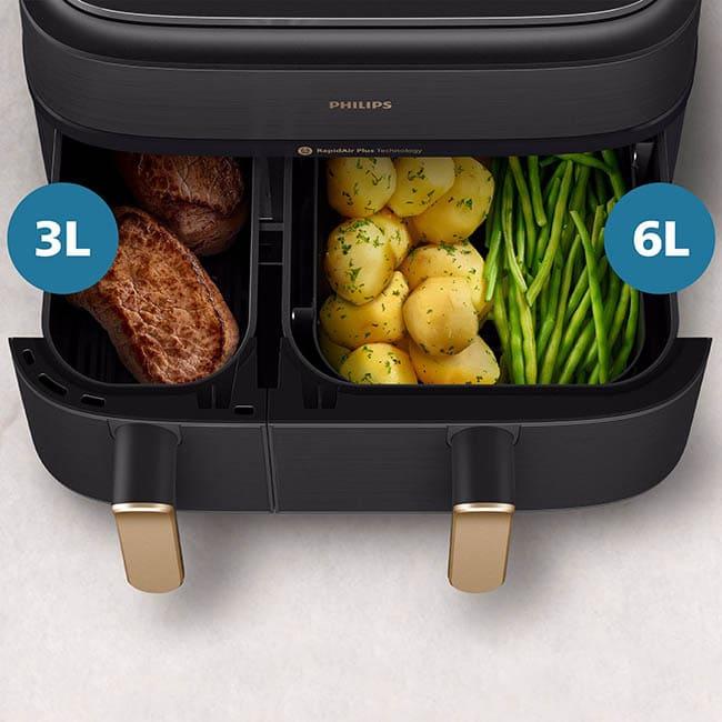 Аэрогриль (аэрофритюрница) Philips 5000 Series Ovi Dual Basket NA552/00