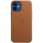 Чехол для iPhone 12 mini Apple Leather Case with MagSafe (MHK93ZE/A) золотисто-коричневый - фото