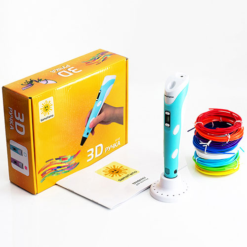 3D-ручка SamoTamo с LCD дисплеем + 27 метров пластика + (голубая)