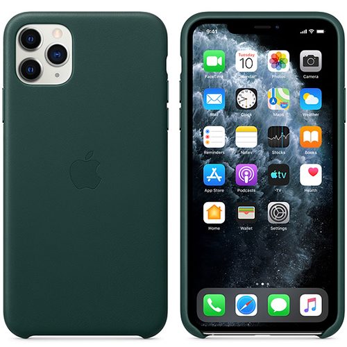 Чехол для iPhone 11 Pro Max Apple Leather Case (MX0C2ZM/A) зелёный лес