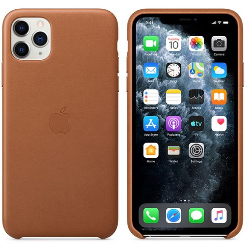Чехол для iPhone 11 Pro Max Apple Leather Case (MX0D2ZM/A) золотисто-коричневый